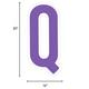 Purple Letter (Q) Corrugated Plastic Yard Sign, 30in